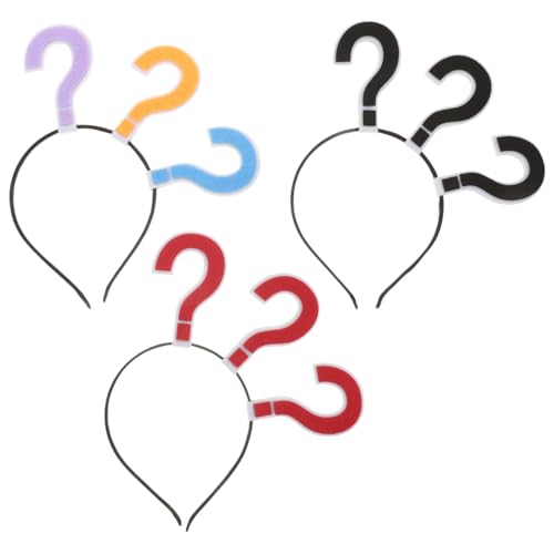 WRITWAA 3 StüCk Lustige Fragezeichen Haarreifen FüR Party Karneval Fasching, Kreative Und Bequeme Kopfbedeckung, Einfach Zu Tragen, Perfekt FüR Verschiedene AnläSse von WRITWAA