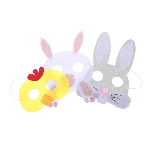 WRITWAA 3 Stück Maske kinderkostüme Kaninchen-Cosplay Gastgeschenke für Ostern Filzstoff WRITWAA 3 Stück Maske kinderkostüme Kaninchen-Cosplay Gastgeschenke für Ostern Filzstoff von WRITWAA