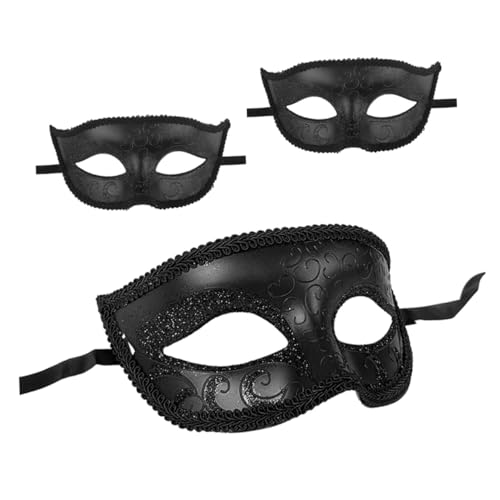 WRITWAA 3 Stück Teiliges Venezianische Spitzen Masquerade Masken aus Kunststoff Halloween Party Augenmasken für Erwachsene und Auffällig für Karneval Ball und Cosplay WRITWAA 3 Stück Teiliges Venezianische Spitzen Masquerade Masken aus Kunststoff Halloween Party Augenmasken für Erwachsene und Auffällig für Karneval Ball und Cosplay von WRITWAA