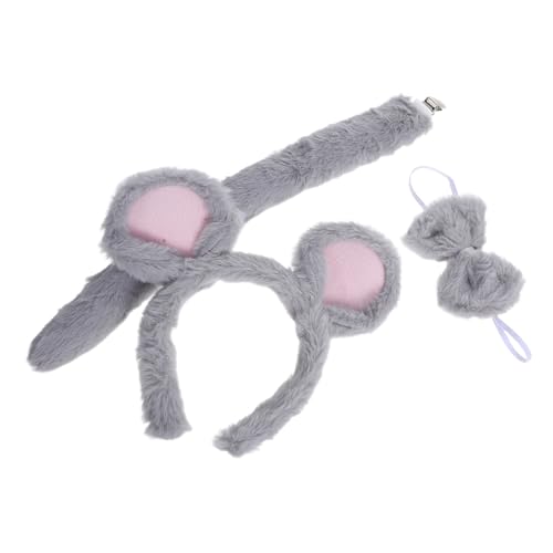 WRITWAA 3Stücke Teiliges Kostüm Set mit Stirnband Rattenohren und Fliege für Erwachsene und Accessoire für Halloween Weihnachten Karneval und Cosplay Events Bequem von WRITWAA
