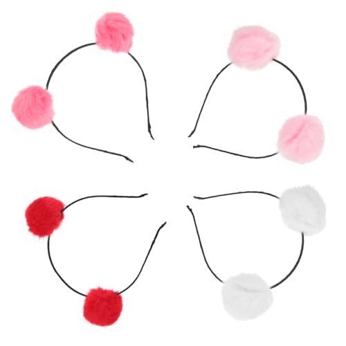 WRITWAA 4 Stück Fuzzy Ball Katzenohren Stirnband für Lustiges Haarschmuck Accessoire Wassermelonrot und Weiß Partys Cosplay und Besondere Anlässe WRITWAA 4 Stück Fuzzy Ball Katzenohren Stirnband für Lustiges Haarschmuck Accessoire Wassermelonrot und Weiß Partys Cosplay und Besondere Anlässe von WRITWAA