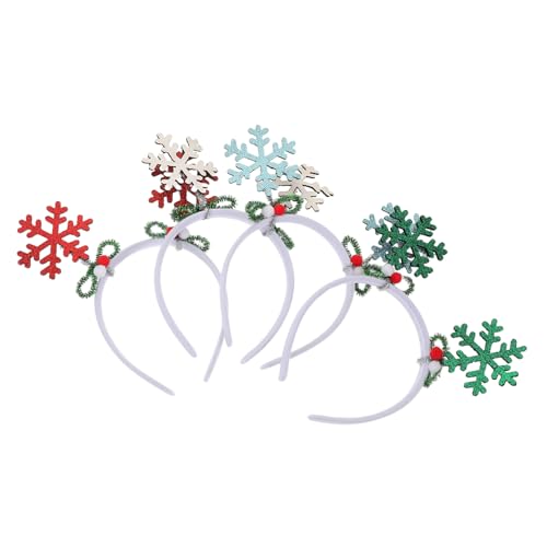 WRITWAA 4 Stück Glitzernde Winter Party Haarbänder für Festliche Dekoration für Feiertagsfeiern Grün Rot Blau und Weiß von WRITWAA