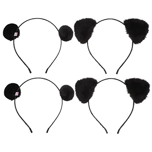 WRITWAA 4 Stück Katzenohren Stirnbänder mit Pompons Niedliche Haaraccessoires für für Partys Fotoshootings und Alltag von WRITWAA