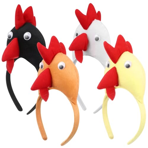 WRITWAA 4 Stück Masquerade Hühner Haarreifen Dekorative Kopfbedeckung für Festivals Partys und Karneval Leicht Langlebig und Farbenfroh Zufällige Farbe Zufällige Farbe von WRITWAA