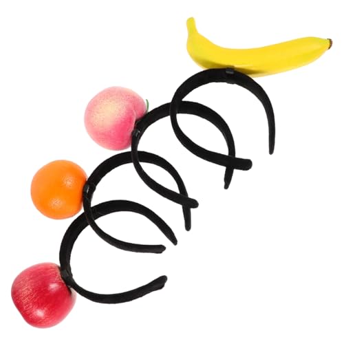 WRITWAA 4 Stück Simuliertes Fruchtstirnband Orange Stirnbänder für Frauen Fruchtstirnbänder für Frauen Obst-Kostüm-Stirnband Fruchtstirnbänder für Damenkostüm Gemüse-Stirnband Kunststoff von WRITWAA