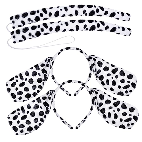 WRITWAA 4 Stück Teiliges Dalmatiner Cosplay Set Hundekostüm Zubehör mit Stirnband für Erwachsene für Kostümpartys Halloween und Auftritte WRITWAA 4 Stück Teiliges Dalmatiner Cosplay Set Hundekostüm Zubehör mit Stirnband für Erwachsene für Kostümpartys Halloween und Auftritte von WRITWAA