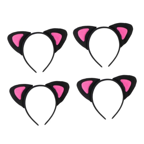 WRITWAA 4 Stück Teiliges Katzenohren Haarband für Süße Cosplay Stirnbänder und für Partys Geburtstage und Halloween Dekoration von WRITWAA