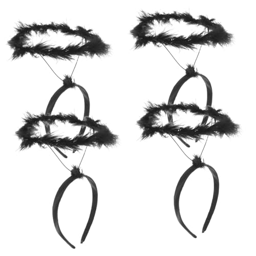 WRITWAA 4 Stück Teiliges Schwarzes Engels Stirnband Weiche Flexible Haarreife als Party und Cosplay Accessoire Hautfreundlich Bequem für Karneval Fasching Bühnenauftritte und Festliche WRITWAA 4 Stück Teiliges Schwarzes Engels Stirnband Weiche Flexible Haarreife als Party und Cosplay Accessoire Hautfreundlich Bequem für Karneval Fasching Bühnenauftritte und Festliche von WRITWAA