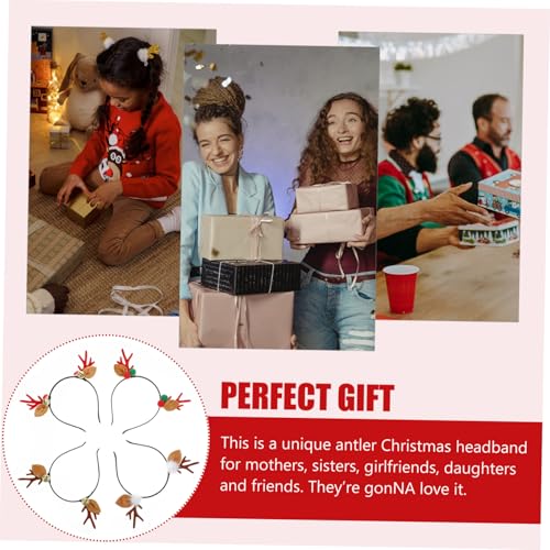 WRITWAA 4 Stück Teiliges Weihnachts Haarband mit Rentier Geweih Niedliche Haarbänder für Party Dekoration Kostümzubehör für Festliche Anlässe und Karneval von WRITWAA