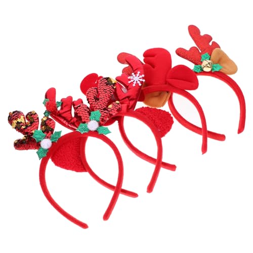 WRITWAA 4 Stück Teiliges Weihnachtsstirnband mit Glitzergeweih Festliche Haarreifen für Erwachsene und Weihnachtliches Kostümzubehör für Party und Cosplay WRITWAA 4 Stück Teiliges Weihnachtsstirnband mit Glitzergeweih Festliche Haarreifen für Erwachsene und Weihnachtliches Kostümzubehör für Party und Cosplay von WRITWAA