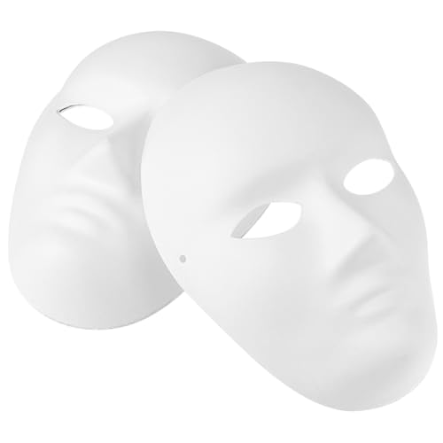 WRITWAA Halloween-Maske 4 Stück Vollsmaskenkostüm Cosplay-maskerade-maske Abschlussballmaske Leere Vollsmasken Karneval-maske Leere Kostümmaske Handbemalte Papier Pack Gewöhnliche Weiß von WRITWAA