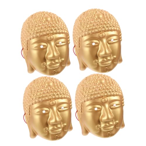 WRITWAA 4 Stücke Buddha Face Mask Leicht und Komfortabel für Halloween Karneval Masken Party Dekoration Cosplay Buddhistische Kultur Accessoire von WRITWAA