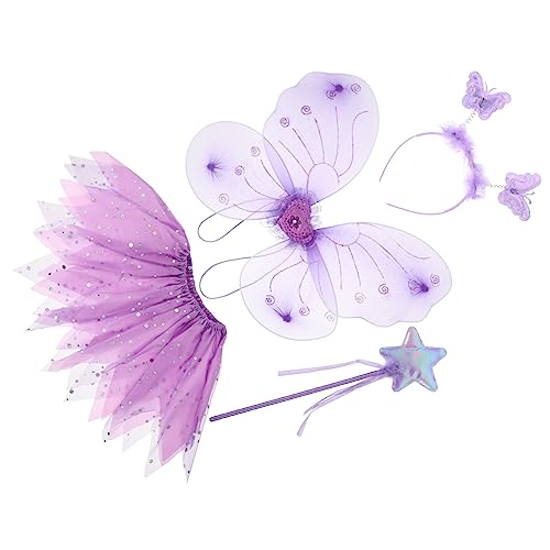 WRITWAA 4 Teiliges Tutu Kleid Set Mit Flügel Haarband Und Feenstab Puppenanzug Für Fotoshootings Und Aufführungen Perfekt Für Kleine Tänzerinnen Und Kostümpartys WRITWAA 4 Teiliges Tutu Kleid Set Mit Flügel Haarband Und Feenstab Puppenanzug Für Fotoshootings Und Aufführungen Perfekt Für Kleine Tänzerinnen Und Kostümpartys von WRITWAA