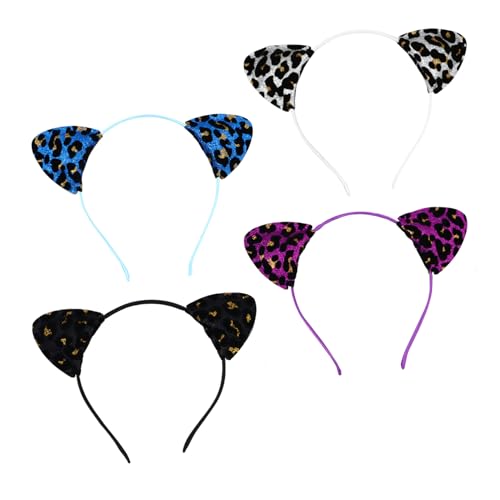 WRITWAA 4Stücke Katzenohren Haarreifen Teiliges Glitzer Leopard Stirnband für Damen für Partys Festivals und Halloween mit Einzigartigem Design und Verarbeitung WRITWAA 4Stücke Katzenohren Haarreifen Teiliges Glitzer Leopard Stirnband für Damen für Partys Festivals und Halloween mit Einzigartigem Design und Verarbeitung von WRITWAA