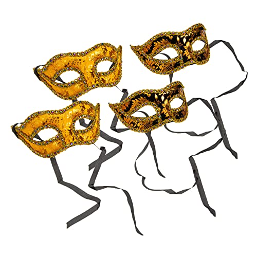 WRITWAA 4er Set Herren Maske Für Halloween Und Kostümparty Halbe Gesichtsmaske Aus Vintage Design Ideal Für Maskenball Und Cosplay 2 Varianten Je WRITWAA 4er Set Herren Maske Für Halloween Und Kostümparty Halbe Gesichtsmaske Aus Vintage Design Ideal Für Maskenball Und Cosplay 2 Varianten Je von WRITWAA