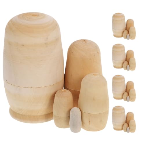 WRITWAA 5 Sets Matrjoschkas: Unbemalte russische Matrjoschkas zum Selbermachen, 5-lagiges leeres Matrjoschka-Set aus Holz zum Bemalen – DIY Heimdekoration WRITWAA 5 Sets Matrjoschkas: Unbemalte russische Matrjoschkas zum Selbermachen, 5-lagiges leeres Matrjoschka-Set aus Holz zum Bemalen – DIY Heimdekoration von WRITWAA