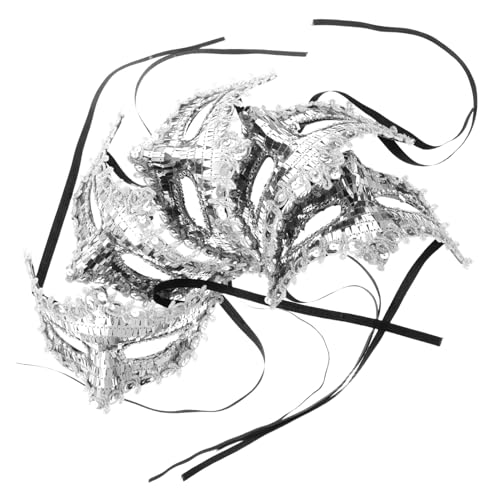 WRITWAA 5 Stück Glänzende Halbmaske für Damen Halloween Masquerade Masken für Kostümparty Karneval Ball Festlichkeiten Universelles Design für Verschiedene Anlässe von WRITWAA