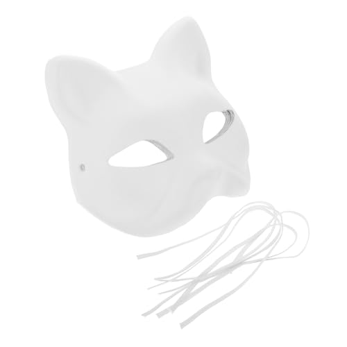 WRITWAA Katzen Maske Masken Katze Katzen Diy Malbare Leere Masken Umweltfreundliche Pulp Party Masken Für Halloween Masquerade Kostü Cosplay Zubehör von WRITWAA