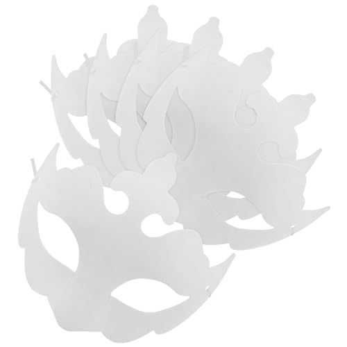 WRITWAA 5 Stück Teiliges Diy Papiermasken Bemalbare Halbgesichtsmasken für Kostümpartys Cosplay und Kreative Kunstprojekte für Halloween von WRITWAA