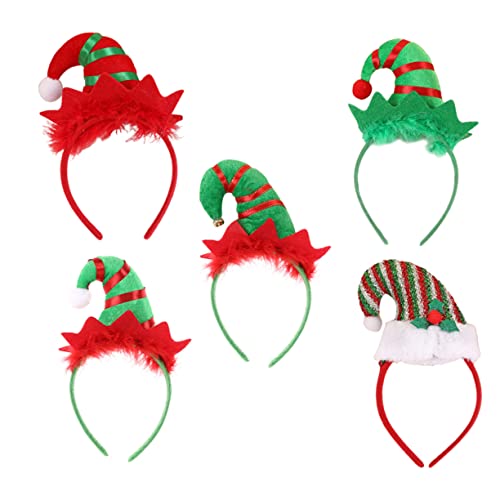 WRITWAA 5 Stück Teiliges Weihnachts Haarband Erwachsene Party Haaraccessoires mit Glocken Federn und Bunten Weihnachtsmützen für Festliche Kostüme und Feiern WRITWAA 5 Stück Teiliges Weihnachts Haarband Erwachsene Party Haaraccessoires mit Glocken Federn und Bunten Weihnachtsmützen für Festliche Kostüme und Feiern von WRITWAA