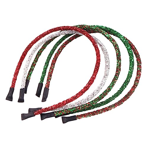 WRITWAA 5 Stück Teiliges Weihnachts Haarband Glitzernde Festival Stirnbänder Leicht Haltbar für Party Accessoires und Festliche Haar Dekorationen Rot Grün WRITWAA 5 Stück Teiliges Weihnachts Haarband Glitzernde Festival Stirnbänder Leicht Haltbar für Party Accessoires und Festliche Haar Dekorationen Rot Grün von WRITWAA