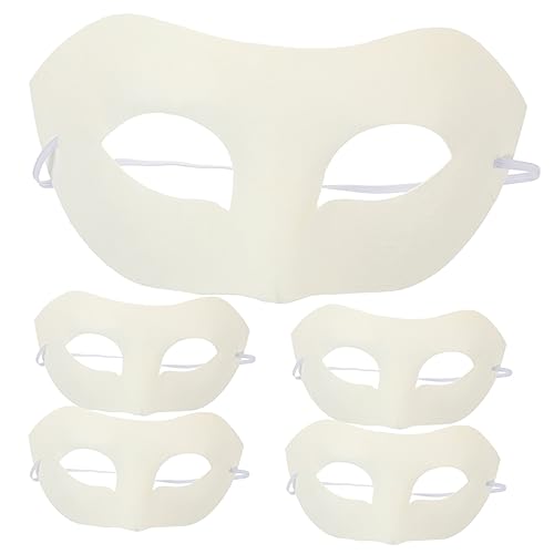 WRITWAA 5stücke Unbemalte Papiermaske Für Cosplay Halloween Weiße Gestalten Für Kreative Bastelprojekte Und Festlichkeiten von WRITWAA