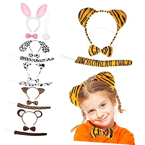 WRITWAA Tierohren-stirnband-set – Katzenohren – Kinderkostüm-zubehör – Tierohren-stirnband-set von WRITWAA