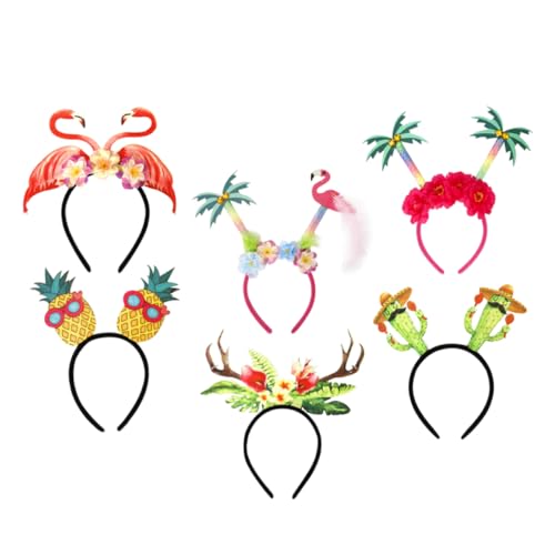 WRITWAA 6 Stck Hawaiian Headband Set Dekorative Stirnbänder für Strand und für Fotos und Verkleidungen für Sommer Luau Feiern von WRITWAA