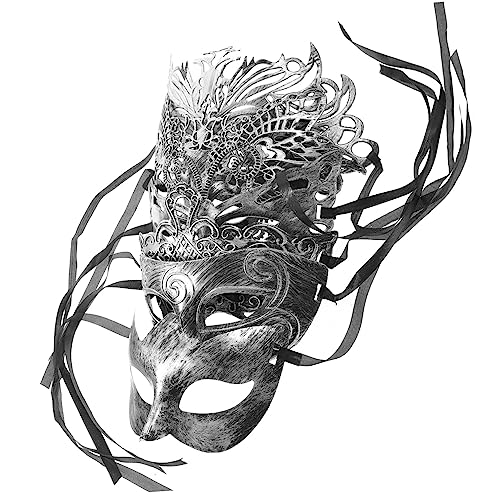 WRITWAA 6 Stück Antike Maske Teiliges für Halloween Karneval und Cosplay Leichte Auffällige Kostümaccessoires für Damen und Herren für Maskenbälle und Festliche Anlässe von WRITWAA