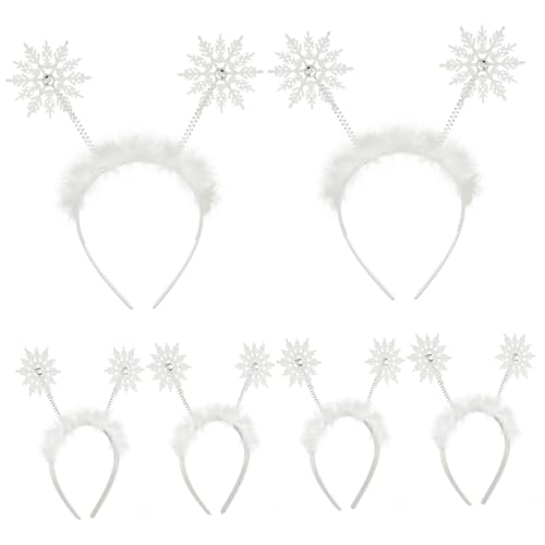 WRITWAA 6 Stück Teiliges Haarreif Schneeflocken Design Weihnachts Haarschmuck Winterfest für Mädchen Xmas Party von WRITWAA
