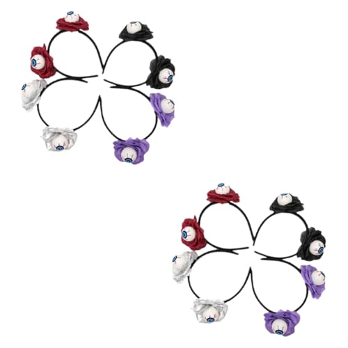 WRITWAA 8 Stck Halloween Party Stirnband Teiliges mit Fake Rosen und Augenball Dekoration Leichter Bequemer Haarschmuck für Kostüm und Cosplay für Halloween Maskenball und Party von WRITWAA