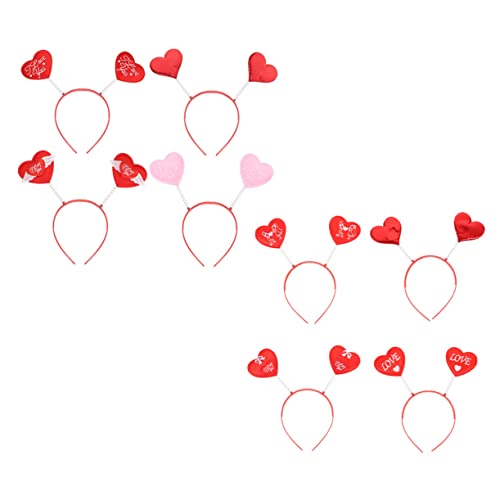 WRITWAA 8 Stück Teiliges Rotes Herz Haarband Valentinstag Party Haarschmuck Langlebig Dekorativ für Karneval Kostüm Feier Geeignet von WRITWAA