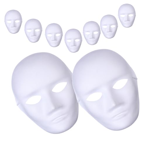 WRITWAA Maskenballmasken 9 Stück Leere Papiermasken Unbemalte Masken Für Maskerade Halloween von WRITWAA