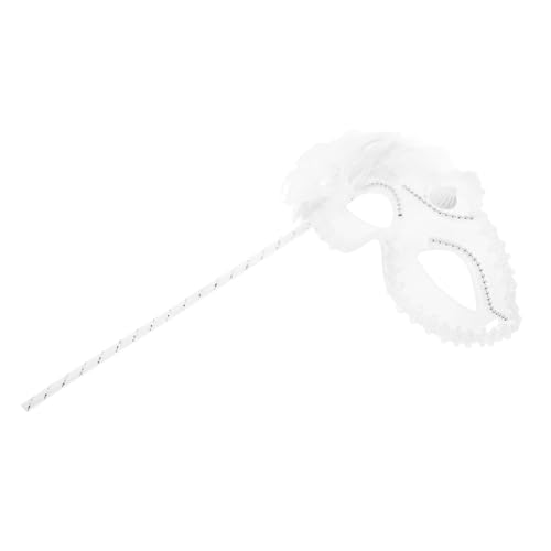 WRITWAA Handheld Weiß Maskerade Leichte Und Robuste Für Party Karneval Halloween Maskerade von WRITWAA