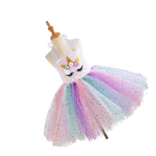 WRITWAA Einhornglitzer Tüllkleid Für ädchen Festliches Outfit Für Geburtstagsfeiern Cosplay Und Partys ädchenröcke Für Besondere Anlässe SX HD93420 Inklusive Haarreif 4 5 Jahre von WRITWAA