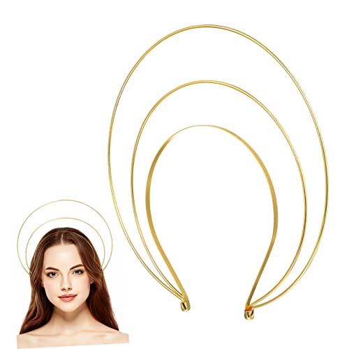 WRITWAA Eisernes Dreilagiges Frauen Kostüm Haarreif Krone Heiligenschein Stirnband für Cosplay Halloween Hochzeit Party Festliche Kopfbedeckung von WRITWAA