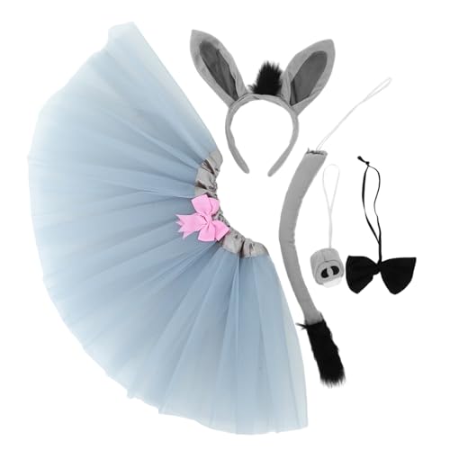 WRITWAA Esel Kostüm Set Teilig mit Haarreif Ohren Nasenprop Fliege Tierkostüm für Fasching Karneval Halloween Kostümparty Bühnenperformance von WRITWAA