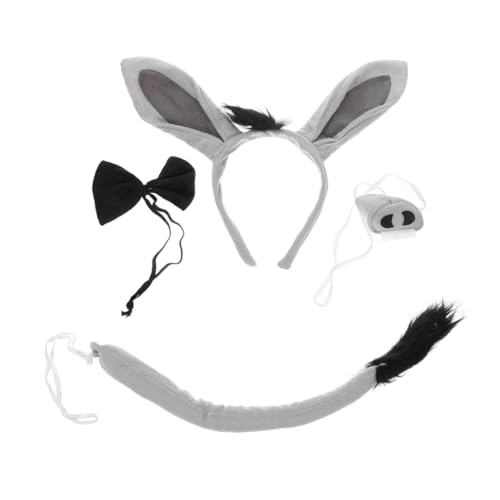 WRITWAA Eselohren Haarreif mit Kuscheliges Tierkostüm Zubehör für Mädchen Verstellbares Stirnband für Karneval Bühnenauftritte und Kostümpartys von WRITWAA