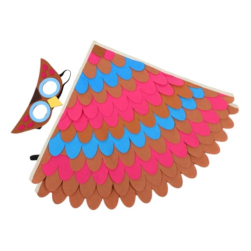 WRITWAA Eulenkostüm Filzflügel Set Atmungsaktiv Leicht Anzuziehen für Bühnenauftritte Themenpartys Kreative Verkleidung Jungen Mädchen Tierkostüm von WRITWAA