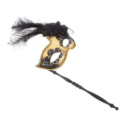 WRITWAA Federmaske Karneval Damen Masquerade Maske Cosplay Party Kostüm Venezianische Maske Plume Schwarz Gold Kunststoff Langlebig Elegant WRITWAA Federmaske Karneval Damen Masquerade Maske Cosplay Party Kostüm Venezianische Maske Plume Schwarz Gold Kunststoff Langlebig Elegant von WRITWAA