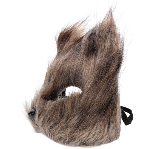WRITWAA Fuchs Maske Cosplay Tiermaske für Damen Realistische Halbmaske für Halloween Maskenball und Kostümparty Auffälliges Design mit Authentischem Fell für Beeindruckende Auftritte von WRITWAA