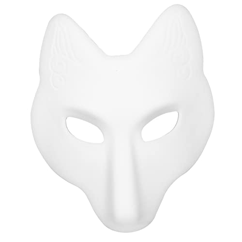 WRITWAA Fuchs Maske fasching maske Halloween-Partygeschenke Wolfsmasken weiße Maske Katze Therische Maske leere Tiermaske Erwachsener schmücken Ausrüstung Kleidung Kind Papiermaske Leder von WRITWAA