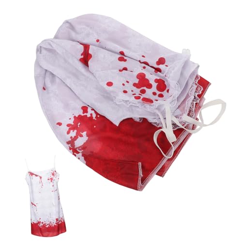 WRITWAA Geisterbraut Kostüm Leichenbraut Kostüm Ghost Bride Halloween -kleid Der Toten Braut Für Mädchen Geisterbraut-cosplay Stoff von WRITWAA