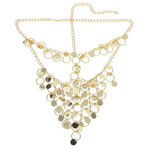 WRITWAA Goldene Coin Veil Gesichtskette Elegantes Accessoire für Karneval Halloween und Bauchtanz Handgefertigte Maske mit Troddeln und Münzen für Cosplay und Tanzaufführungen WRITWAA Goldene Coin Veil Gesichtskette Elegantes Accessoire für Karneval Halloween und Bauchtanz Handgefertigte Maske mit Troddeln und Münzen für Cosplay und Tanzaufführungen von WRITWAA