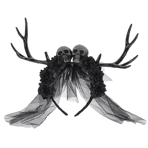 WRITWAA Gothic Antler Horn Headband für Halloween Cosplay Skull Design Bequemes Haaraccessoire für für Partys Festlichkeiten von WRITWAA
