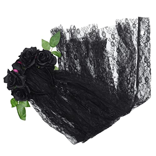 WRITWAA Haarband für Halloween Floral Kopfschmuck mit Schleier für Damen und Accessoire für Halloween Partys und Tag Toten Strapazierfähiges Material Kreative Dekoration für Unvergessliche von WRITWAA