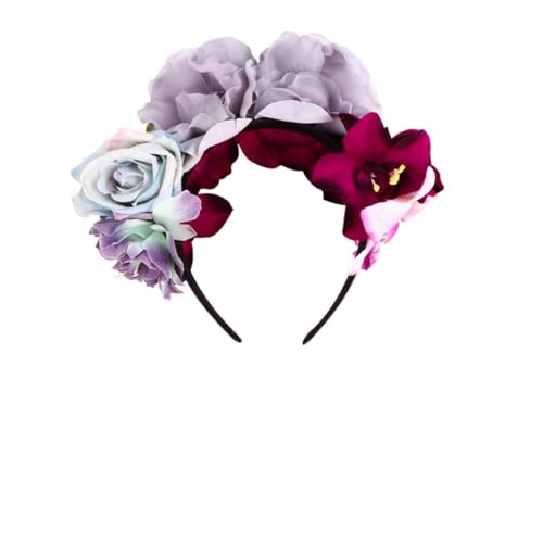 WRITWAA Haarreifen Mit Großen Rosenblüten Für Halloween Eleganter Kopfputz Für Partys Karneval Und Cosplay Für Frauen Und Mädchen von WRITWAA