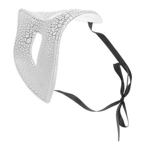 WRITWAA Halbgesichtsmaske Halloween Weiß Crack Design Leichte Atmungsaktive Kostüm-halbmaske für Erwachsene Langlebig Farbecht mit Offenem Sichtfeld für Karneval Cosplay Maskenball WRITWAA Halbgesichtsmaske Halloween Weiß Crack Design Leichte Atmungsaktive Kostüm-halbmaske für Erwachsene Langlebig Farbecht mit Offenem Sichtfeld für Karneval Cosplay Maskenball von WRITWAA