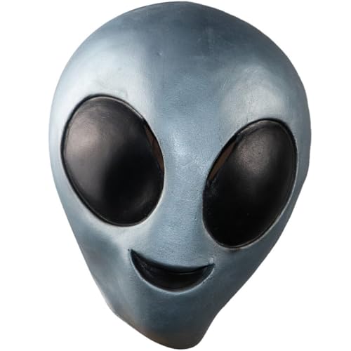 WRITWAA Halloween Alien Mask Alien-kopfmaske Voller Kopf Halloween- Kostüm Kopfbedeckung Monster Ufo-charakter Neuartige Alien-dekoration Für Erwachsene Alien Masken von WRITWAA