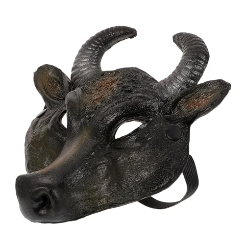 WRITWAA Halloween-Büffelkopfmaske Kuhkostüm Maskerade Gasmaske realistische menschliche Maske Plüsch halloween costume halloween kleidung faschings masken Cosplay-Maske Halloween-Maske Pu von WRITWAA